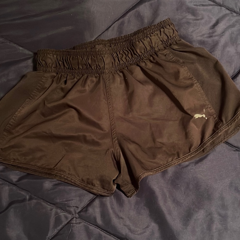 Black puma athletic shorts
